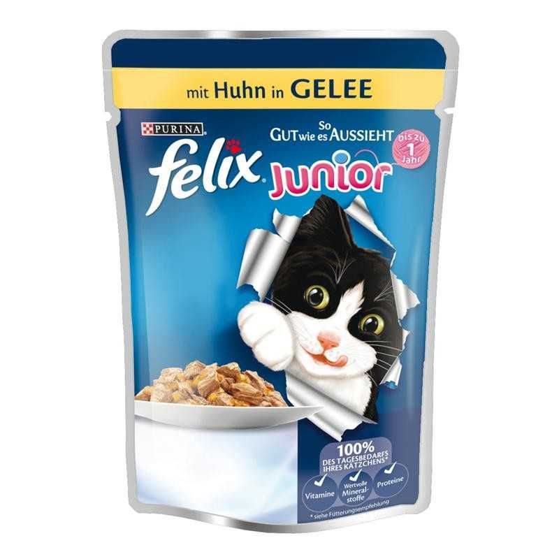 Felix Junior Pouch Tavuklu Yavru Yaş Kedi Maması 100 Gr Kedi Yaş