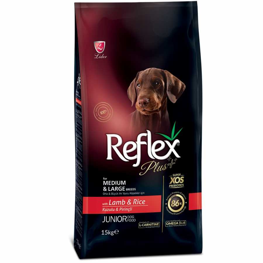 Reflex Plus Kuzu Orta/Büyük Irk Yavru Köpek Maması 15 Kg+Dr.Sacchi