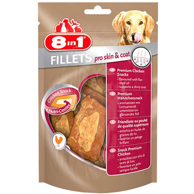 8in1 Fillets Pro Skin Coat Deri ve Tüy Sağlığı Köpek Ödülü 80 Gr