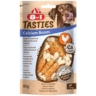 8in1 Tasties Calcium Bones Tavuk Sargılı Köpek Ödülü 85 Gr