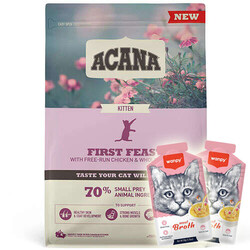 Acana - Acana First Feast Kitten Yavru Kedi Maması 1,8 Kg + 2 Adet Wanpy Çorba 50 Gr