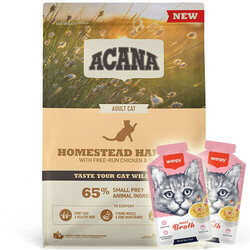 Acana - Acana Homestead Harvest Yetişkin Kedi Maması 1,8 Kg + 2 Adet Wanpy Çorba 50 Gr