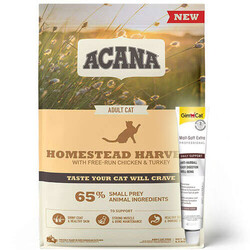 Acana - Acana Homestead Harvest Yetişkin Kedi Maması 4,5 Kg + Gimcat Malt Soft 20 Gr