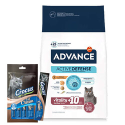 Advance - Advance +10 Sterilised Yaşlı Kısırlaştırılmış Kedi Maması 1,5 Kg + Crocus Karidesli Kedi Ödülü 4x15 Gr