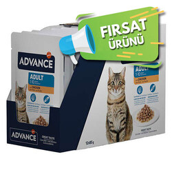 Advance - Advance Adult Chicken Tavuk Etli Kedi Yaş Maması 85 Gr x 12 Adet