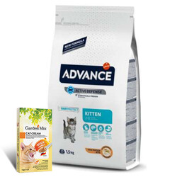 Advance - Advance Kitten Yavru Tavuk Etli Kedi Maması 1,5 Kg + Garden Mix 5Li Kedi Kreması