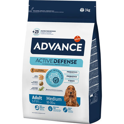 Advance Medium Chicken Tavuklu Orta Irk Köpek Maması 3 Kg + Rinti Ördekli Çorba 185 ml