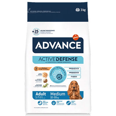 Advance Medium Chicken Tavuklu Orta Irk Köpek Maması 3 Kg + Rinti Ördekli Çorba 185 ml