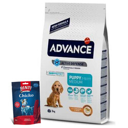 Advance - Advance Medium Puppy Tavuk Etli Yavru Köpek Maması 3 Kg + Rinti Köpek Ödülü 60 Gr