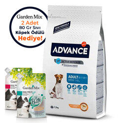 Advance - Advance Mini Küçük Irk Tavuklu Köpek Maması 3 Kg + 2 Adet Garden Mix 80 Gr Sıvı Ödül