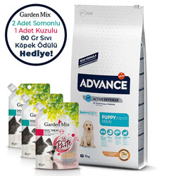 Advance - Advance Puppy Maxi Büyük Irk Yavru Köpek Maması 12 Kg + 3 Adet Garden Mix Ezme Köpek Ödülü 80 Gr