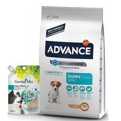 Advance - Advance Puppy Mini Küçük Irk Yavru Köpek Maması 3 Kg + Garden Mix Somonlu Köpek Ödülü 80 Gr