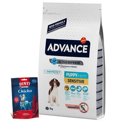 Advance - Advance Puppy Sensitive Somonlu Yavru Köpek Maması 3 Kg + Rinti Köpek Ödülü 60 Gr