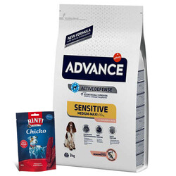 Advance - Advance Sensitive Hassas Deri Somon Köpek Maması 3 Kg + Rinti Köpek Ödülü 60 Gr