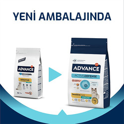 Advance Sensitive Kısırlaştırılmış Somonlu Kedi Maması 3 Kg + 2 Adet Crocus Krema Kedi Ödülü 4x15 Gr - Thumbnail