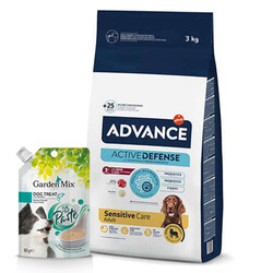 Advance - Advance Sensitive Lamb Kuzu Etli Köpek Maması 3 Kg + Garden Mix Somonlu Köpek Ödülü 80 Gr