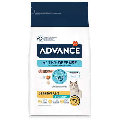 Advance Sensitive Sterilised Salmon Adult Dry Cat Food 3 Kg.