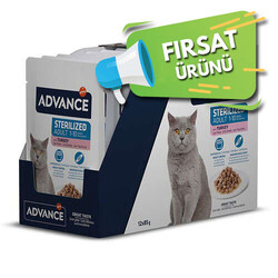 Advance - Advance Sterilised Turkey Hindi Etli Kısırlaştırılmış Kedi Yaş Maması 85 Gr x 12 Adet