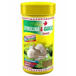 Ahm - AHM Spirulina ve Garlic Granulat Balık Yemi 250 ML