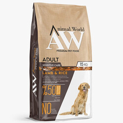 Animal World - Animal World Sensitive Kuzu Etli Köpek Maması 15 Kg +5 Adet 400 Gr Cex Konserve