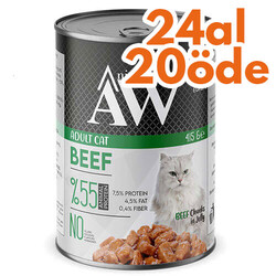 Animal World - Animal World Chucks in Jelly Beef Biftek Etli Kedi Yaş Maması 415 Gr - 24 Al 20 Öde