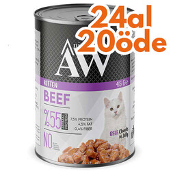 Animal World - Animal World Kitten Chucks in Jelly Beef Biftek Yavru Kedi Yaş Maması 415 Gr - 24 Al 20 Öde