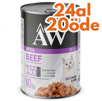 Animal World Kitten Chucks in Jelly Beef Biftek Yavru Kedi Yaş Maması 415 Gr - 24 Al 20 Öde