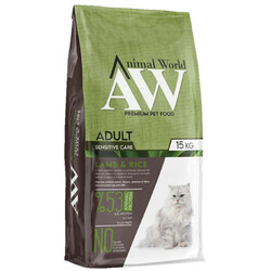 Animal World - Animal World Kuzu Etli Yetişkin Kedi Maması 15 Kg + 5 Adet 400 Gr Cex Konserve