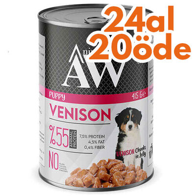 Animal World Puppy Chucks in Jelly Venison Geyik Etli Yavru Köpek Yaş Maması 415 Gr - 24 Al 20 Öde