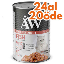 Animal World - Animal World Sterilised Chucks in Jelly Fish Balıklı Kısırlaştırılmış Kedi Yaş Maması 415 Gr - 24 Al 20 Öde