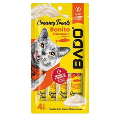 Bado Creamy Treat Palamut Krema Ek Besin Takviyesi Kedi Ödülü 4x15 Gr