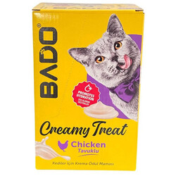 Bado - Bado Creamy Treat Tavuk Etli Krema Ek Besin Takviyesi Kedi Ödülü 24x15 Gr