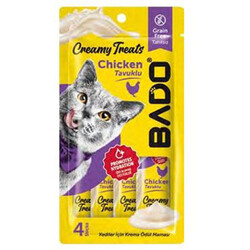 Bado - Bado Creamy Treat Tavuk Etli Krema Ek Besin Takviyesi Kedi Ödülü 4x15 Gr