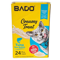 Bado - Bado Creamy Treat Ton Balıklı Krema Ek Besin Takviyesi Kedi Ödülü 24x15 Gr