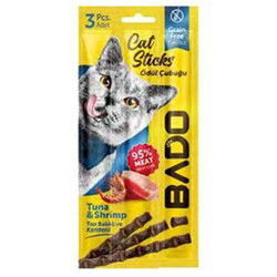 Bado - Bado Ton Balığı ve Karidesli Sticks Tahılsız Kedi Stick Ödül 3x5 Gr