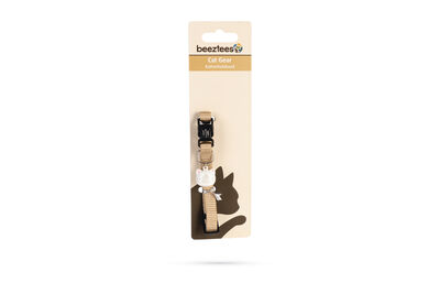 Beeztees Kedi Boyun Tasması, Zilli, Bej, 20-30cm