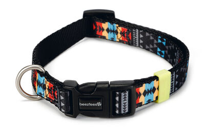 Beeztees Köpek Boyun Tasması, Renkli Desenli, 48-70cm, 25mm