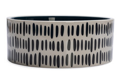 Beeztees Köpek Mama Su Kabı, Seramik, Yeşil Beyaz, 18cm, 1200ml - Thumbnail