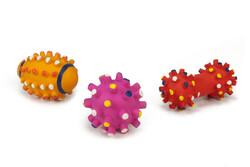 Beeztees - Beeztees Köpek Oyuncağı, Sesli, Top ve Dambıl, Lateks, Çeşitli Renklerde, 10,5cm