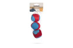 Beeztees - Beeztees Köpek Oyuncağı, Yüzen, İçi Su Dolabilen Toplar, Mavi/Kırmızı, 3 Adet, 6,2cm