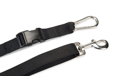 Beeztees Köpek Yürüyüş ve Koşu Şok Emicili Gezdirme Kayışı ve Bel Kemeri, Siyah, 100-130cm, 25mm