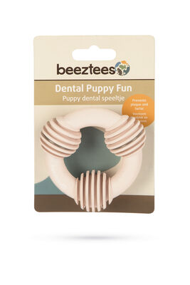Beeztees Yavru Köpek Diş Oyuncağı, İçi Dolu Halka, Kauçuk, Pembe, 8cm