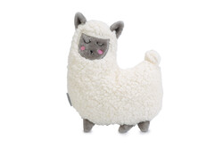 Beeztees - Beeztees Yavru Köpek Oyuncağı, Kalp Atışlı, Lama, Peluş, Beyaz, 26x20x7,5cm