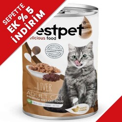 Bestpet - Bestpet Ciğerli Parça Etli Ve Soslu Yetişkin Kedi Konservesi 400 Gr