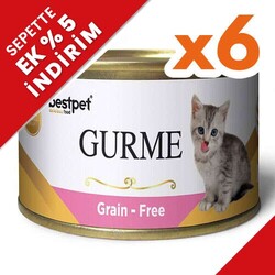 Bestpet - Bestpet Gold Gurme Kitten Tahılsız Tavuklu Yavru Kedi Konservesi 85 Gr x 6 Adet