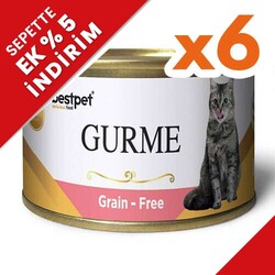 Bestpet - Bestpet Gold Gurme Sterilised Salmon Tahılsız Somonlu Kısır Kedi Konservesi 85 Gr x 6 Adet