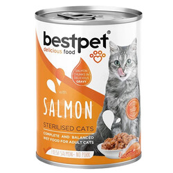 Bestpet - Bestpet Gravy Sterilised Parça Somonlu Kısır Kedi Konservesi 400 Gr