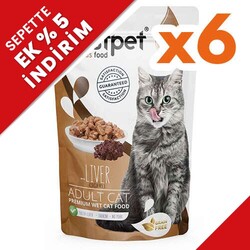 Bestpet - Bestpet Pouch Jelly Ciğerli Kedi Yaş Maması 85 Gr x 6 Adet