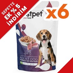 Bestpet - Bestpet Pouch Jelly Kuzu Etli Jöleli Köpek Yaş Maması 100 Gr x 6 Adet