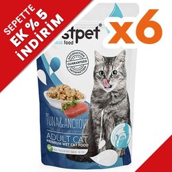 Bestpet - Bestpet Pouch Jelly Ton Balıklı ve Hamsili Kedi Yaş Maması 85 Gr x 6 Adet